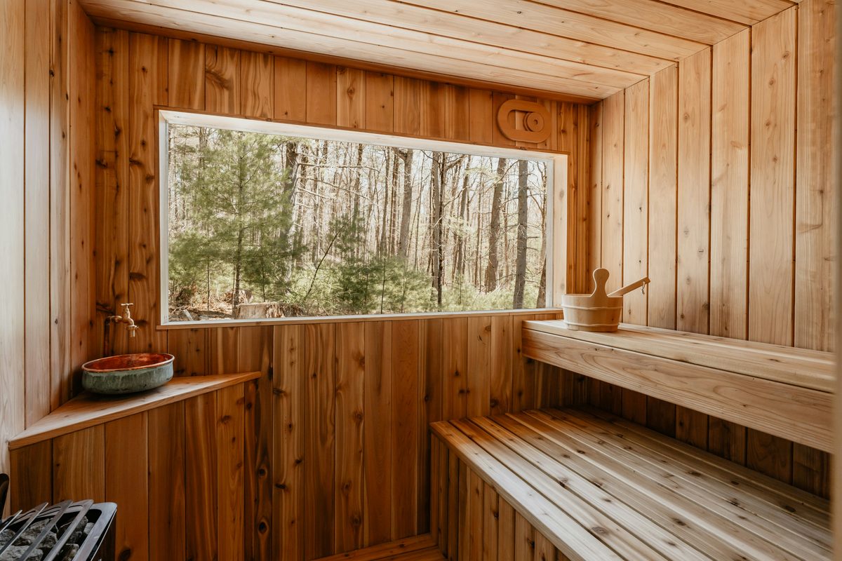 Compact sauna interior